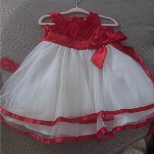 Rare Editions Red and White Formal Kids Dress